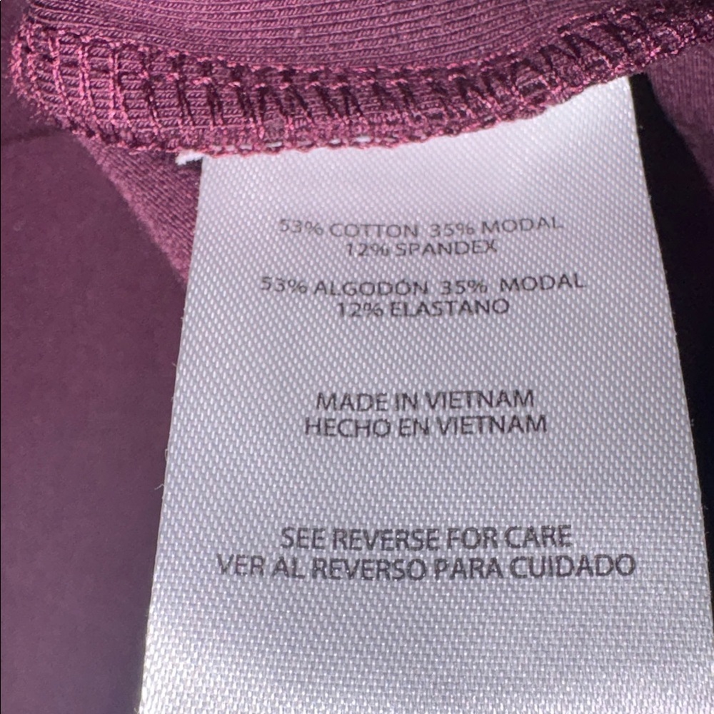 Express Burgundy Long Sleeve Square Neck Top - Picture 7 of 7
